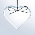 Beveled Clear Glass Ornament - Heart Screened